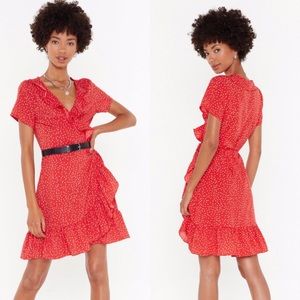 Nasty Gal It’s Dot Me Wrap Mini Dress